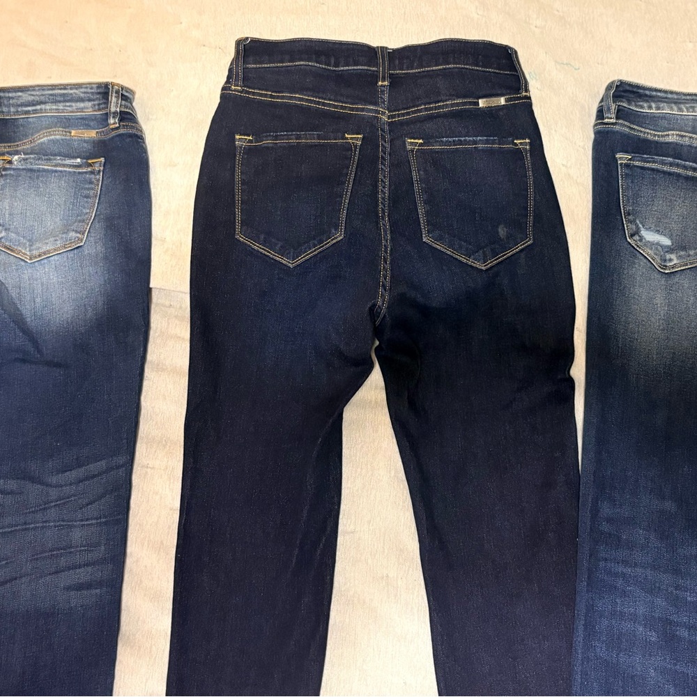 KanCan High Rise Dark and Light Blue Jeans - Picture 3 of 5